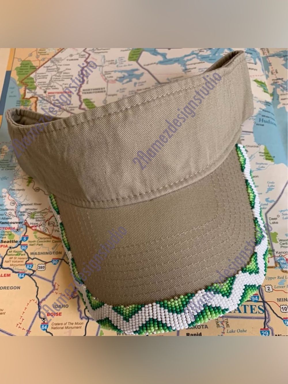 Handmade ‘Mountains’ Seed Bead Visor - 4 colors